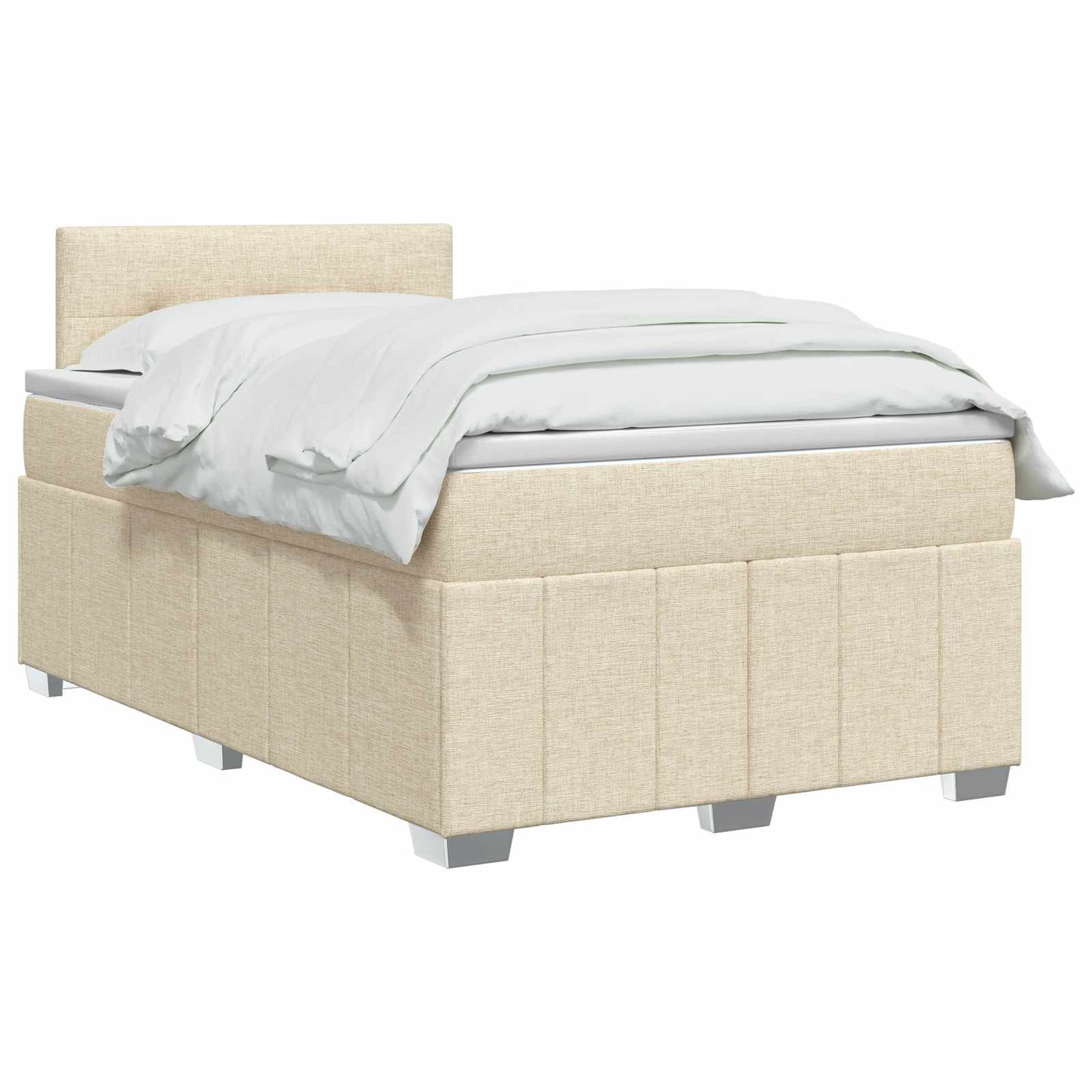 Letto box spring con materasso Crema 120 x 200 cm Tessuto | homemem39