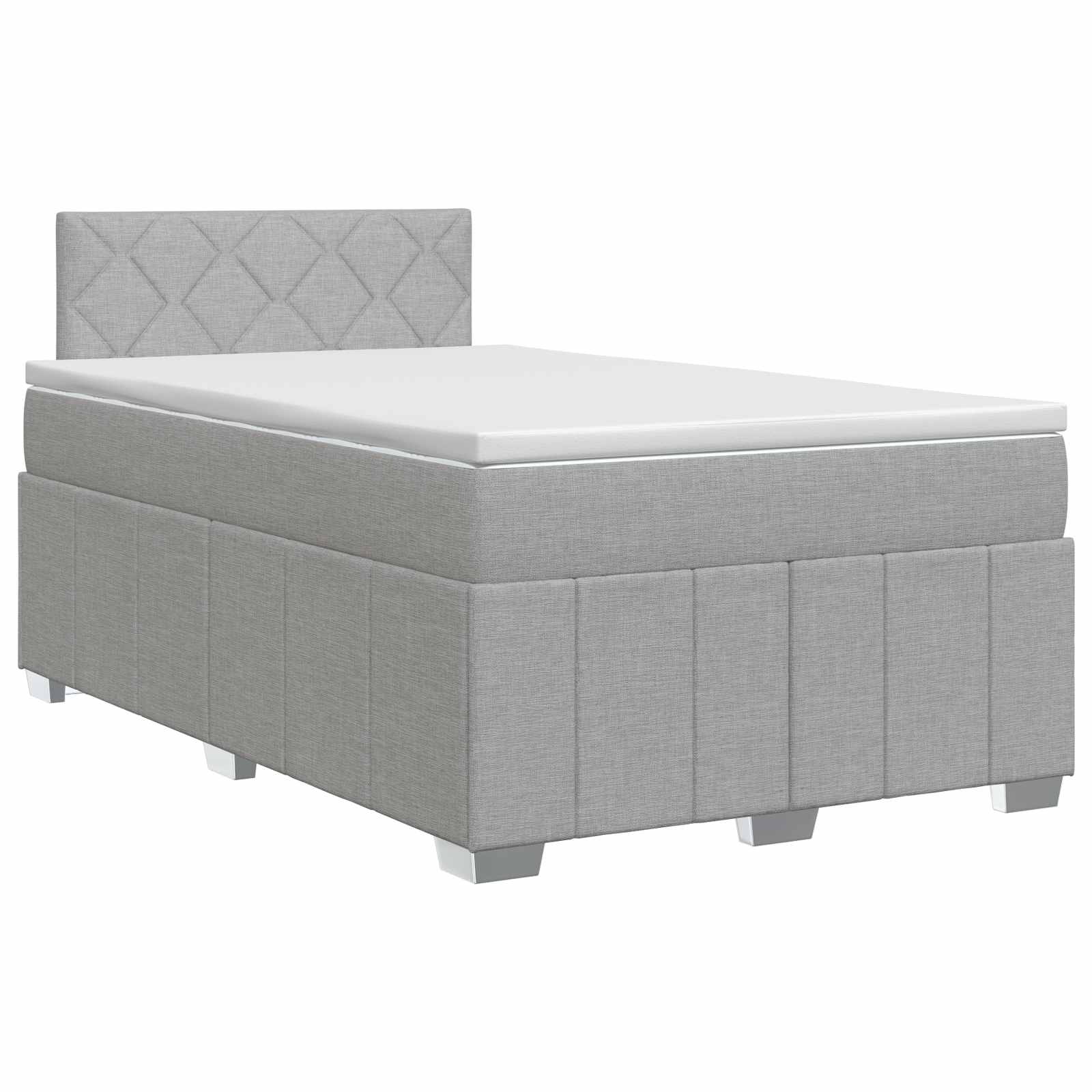 Letto box spring con materasso Grigio Chiaro 120 x 200 cm | homemem39