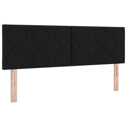 Letto box spring con materasso Nero 140 x 190 cm Tessuto