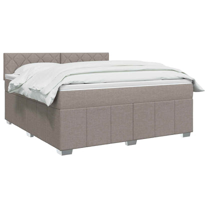 Letto box spring con materasso Tortora 140 x 190 cm Tessuto | homemem39