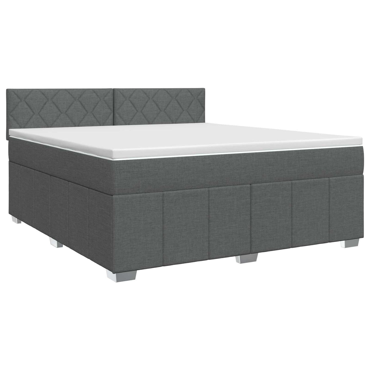 Letto box spring con materasso Grigio Scuro 140 x 200 cm