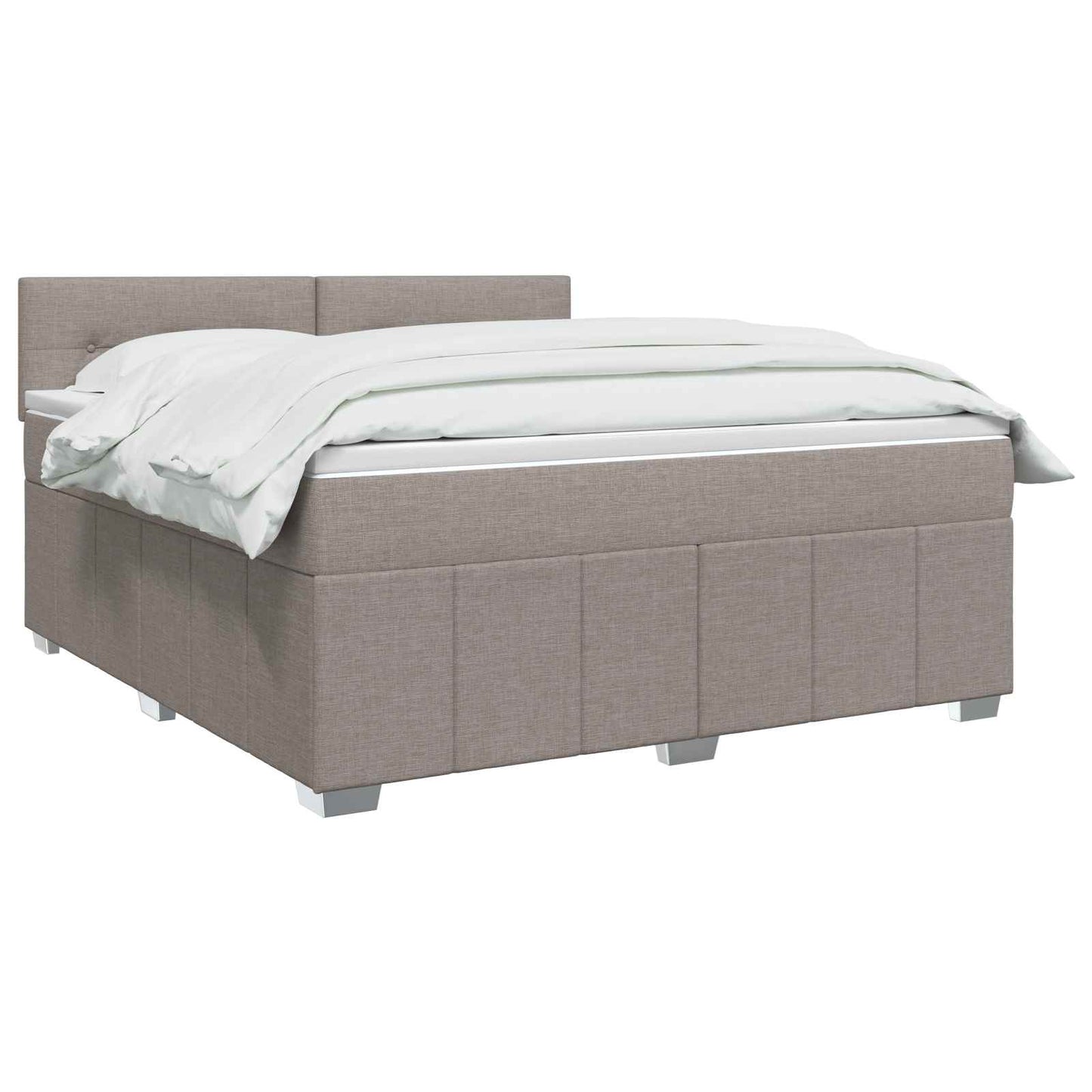 Letto box spring con materasso Tortora 160 x 200 cm Tessuto