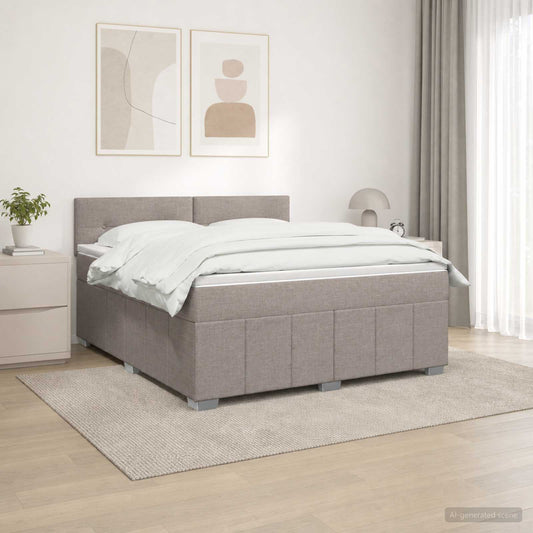 Letto box spring con materasso Tortora 160 x 200 cm Tessuto - homemem39