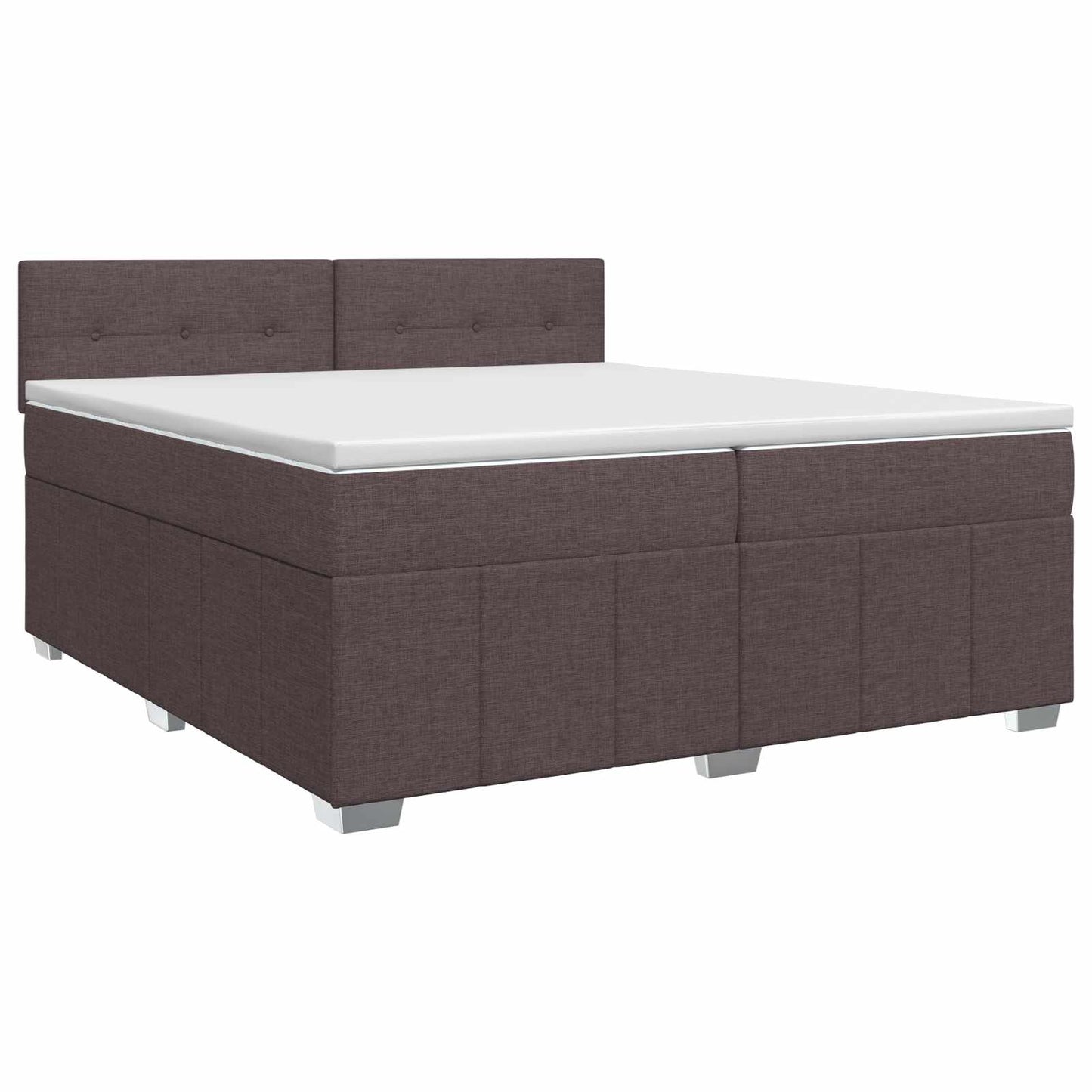Letto box spring con materasso Marrone Scuro 200 x 200 cm