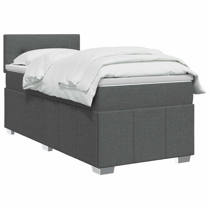 Letto box spring con materasso Grigio Scuro 90 x 190 cm Tessuto | homemem39