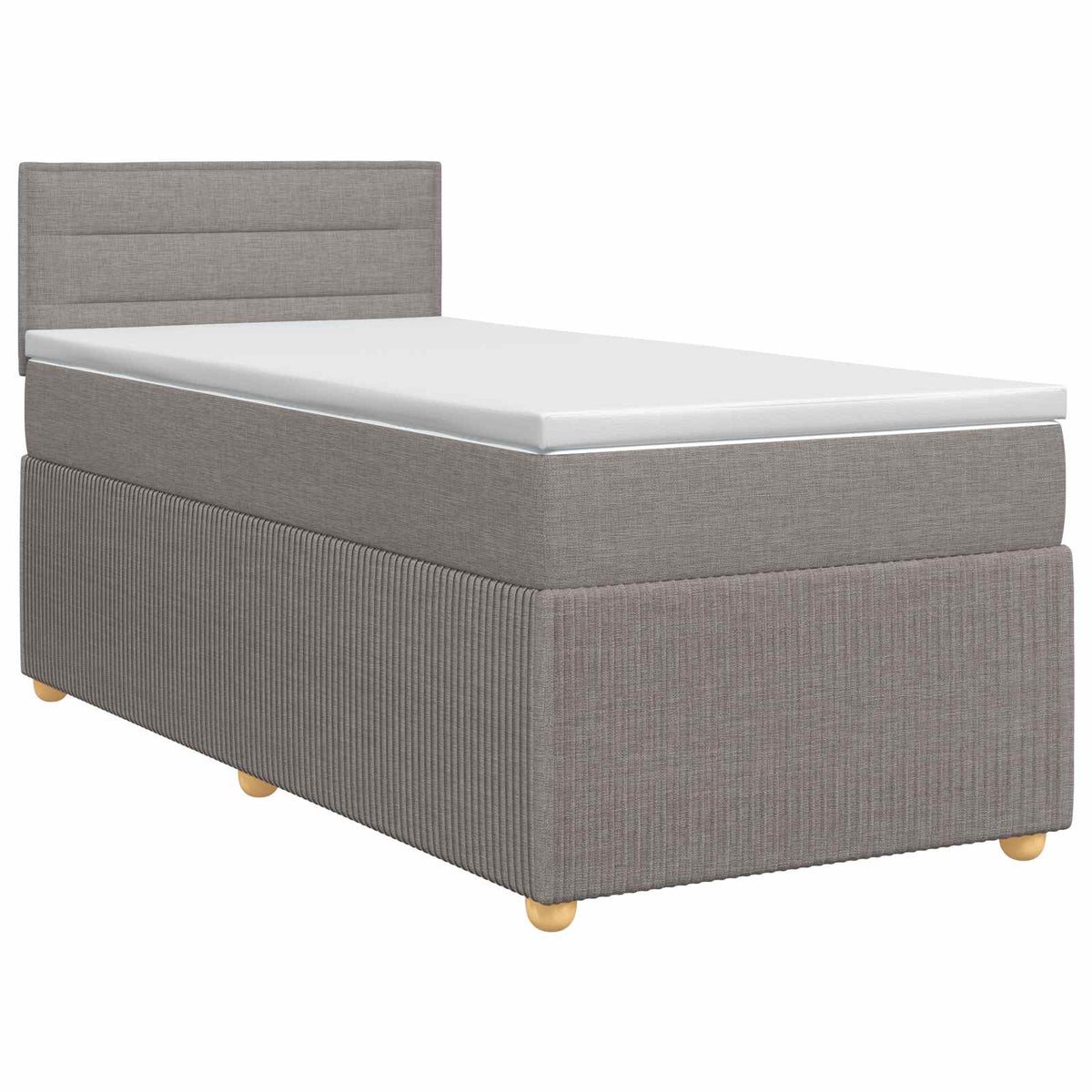 Letto box spring con materasso Tortora 90 x 190 cm Tessuto | homemem39