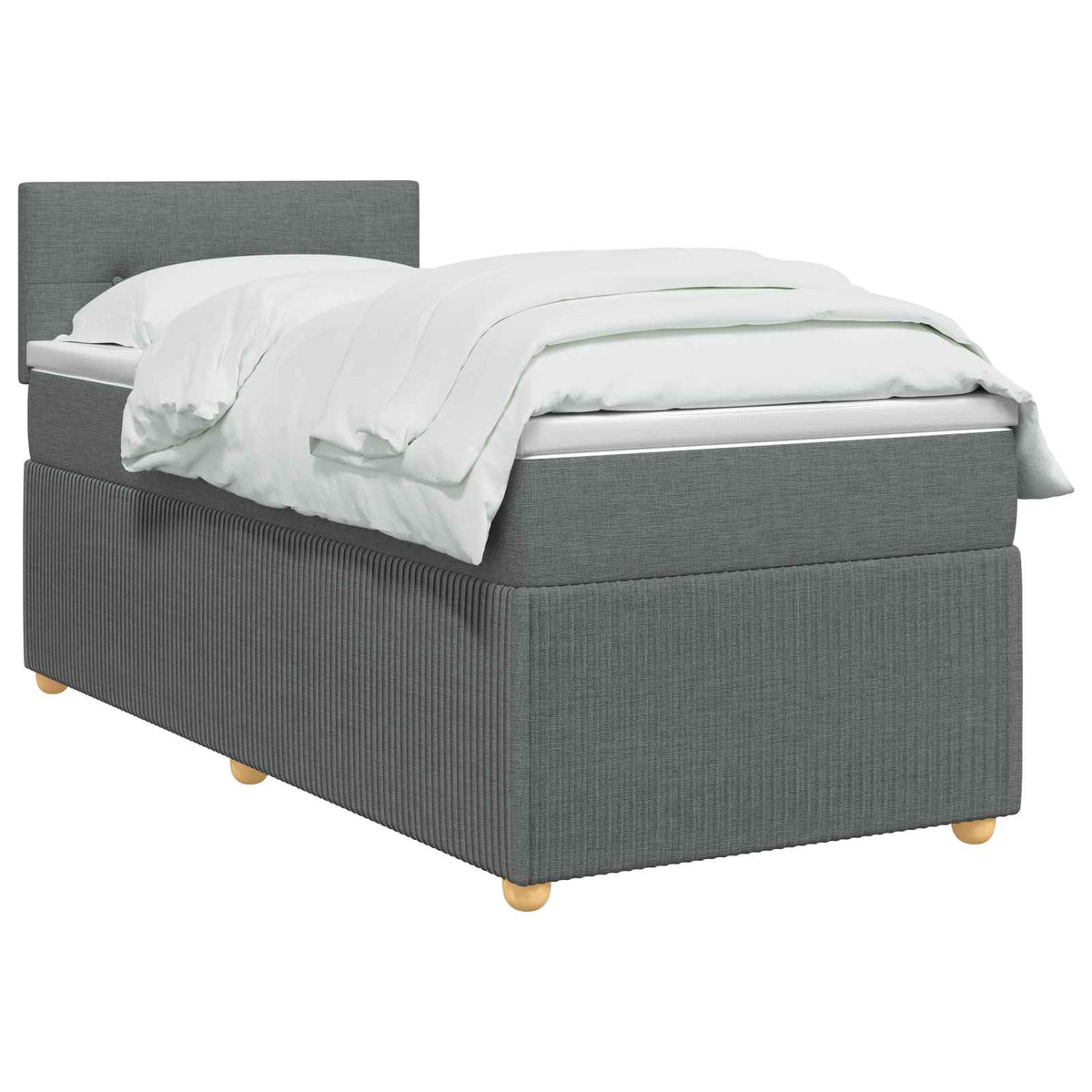 Letto box spring con materasso Grigio Scuro 90 x 190 cm Tessuto