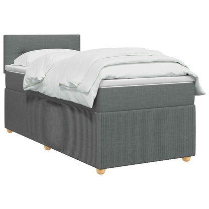 Letto box spring con materasso Grigio Scuro 90 x 190 cm Tessuto