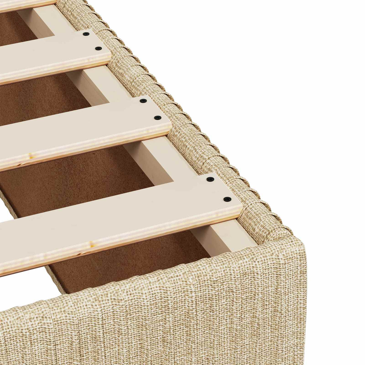 Letto box spring con materasso Crema 90 x 190 cm Tessuto | homemem39