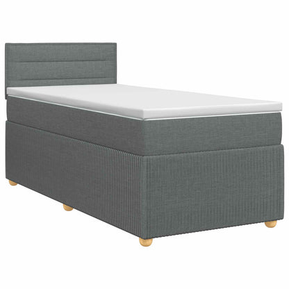 Letto box spring con materasso Grigio Scuro 90 x 200 cm Tessuto | homemem39