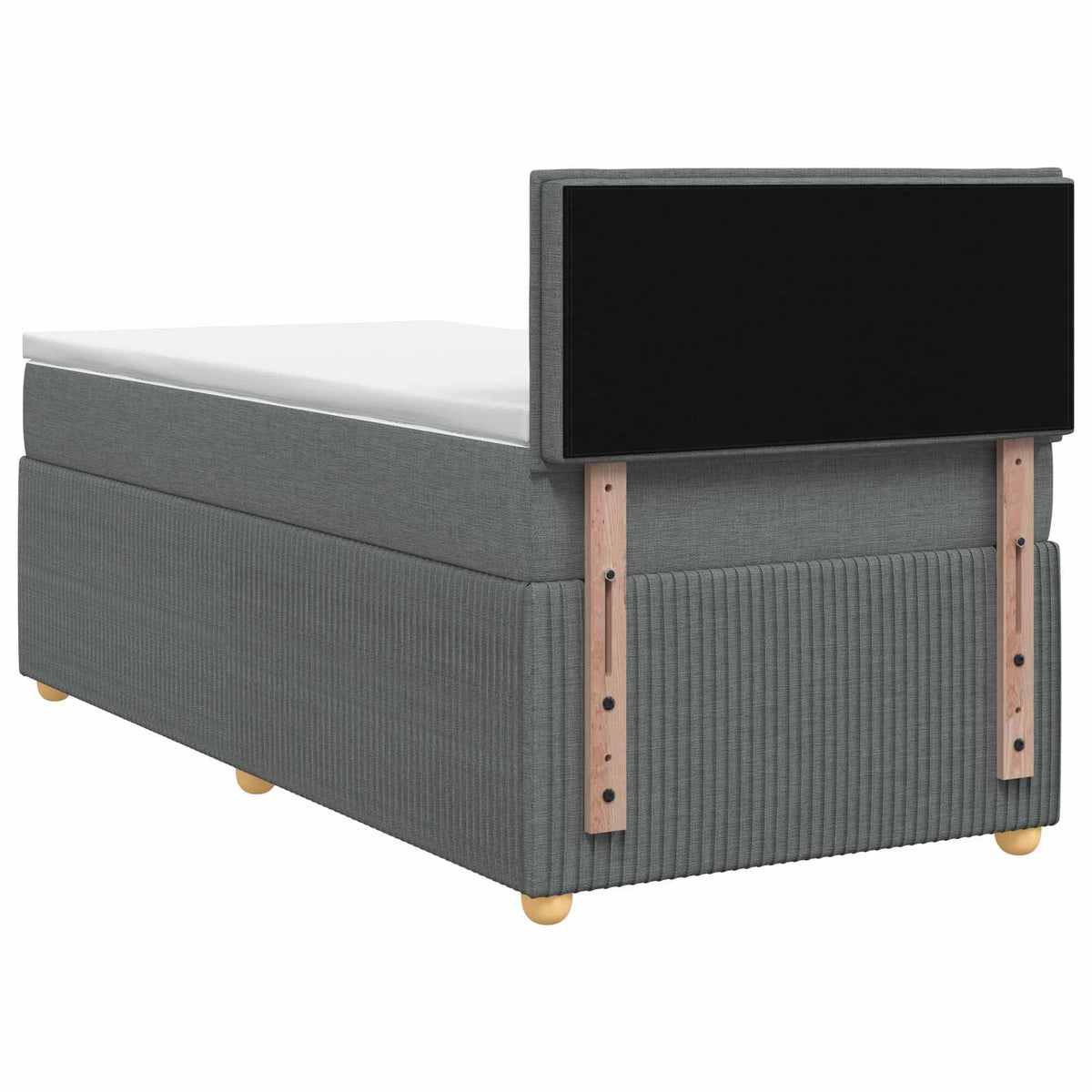 Letto box spring con materasso Grigio Scuro 90 x 200 cm Tessuto | homemem39