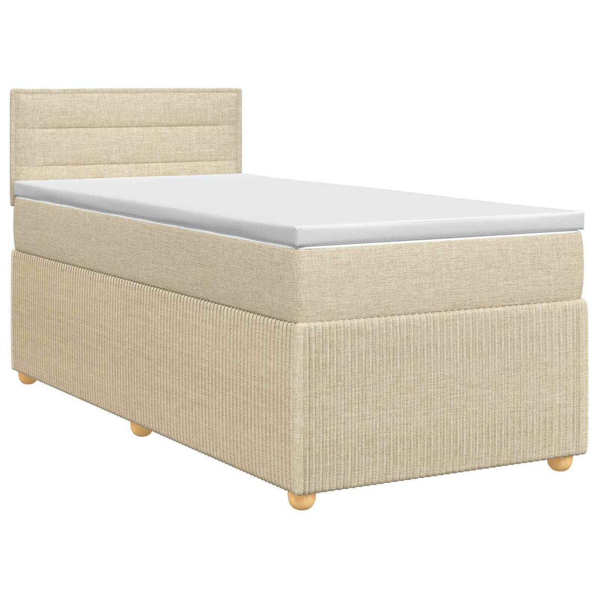 Letto box spring con materasso Crema 90 x 200 cm Tessuto | homemem39