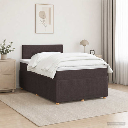 Letto box spring con materasso Marrone Scuro 120 x 190 cm