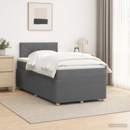 Letto box spring con materasso Grigio Scuro 120 x 190 cm