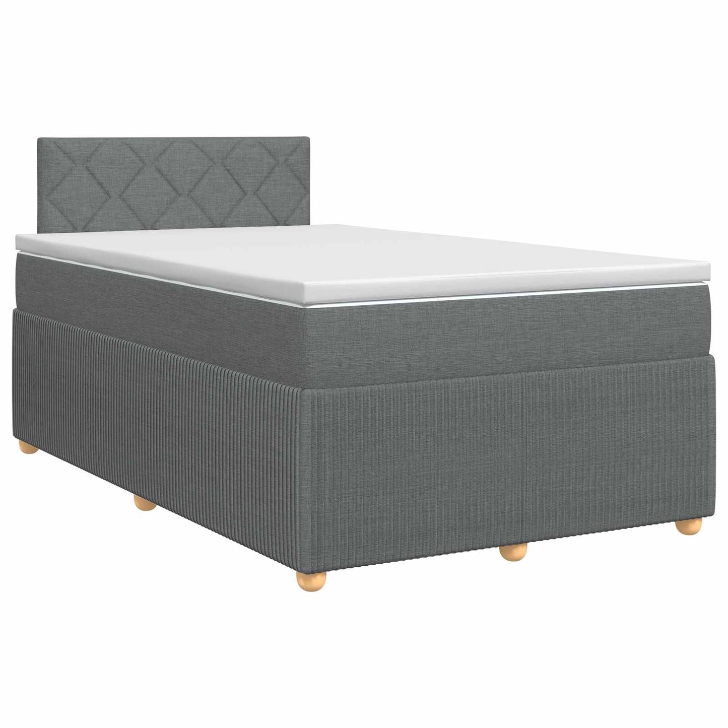 Letto box spring con materasso Grigio Scuro 120 x 190 cm