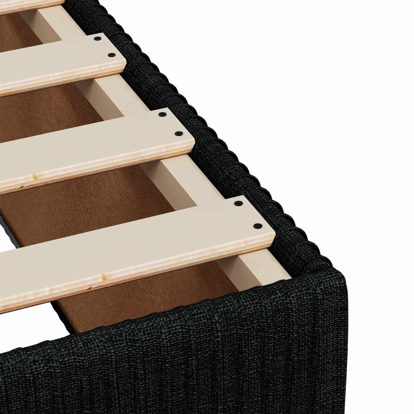 Letto box spring con materasso Nero 120 x 190 cm Tessuto