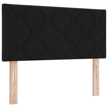 Letto box spring con materasso Nero 120 x 190 cm Tessuto