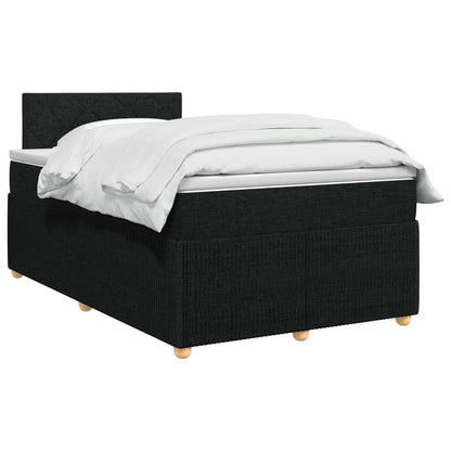 Letto box spring con materasso Nero 120 x 190 cm Tessuto