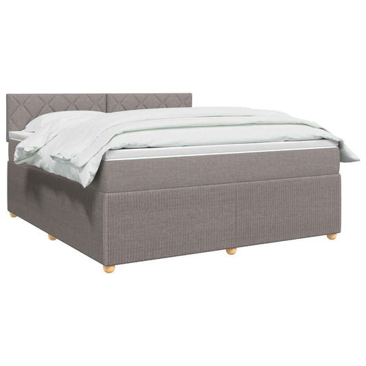 Letto box spring con materasso Tortora 140 x 190 cm Tessuto | homemem39