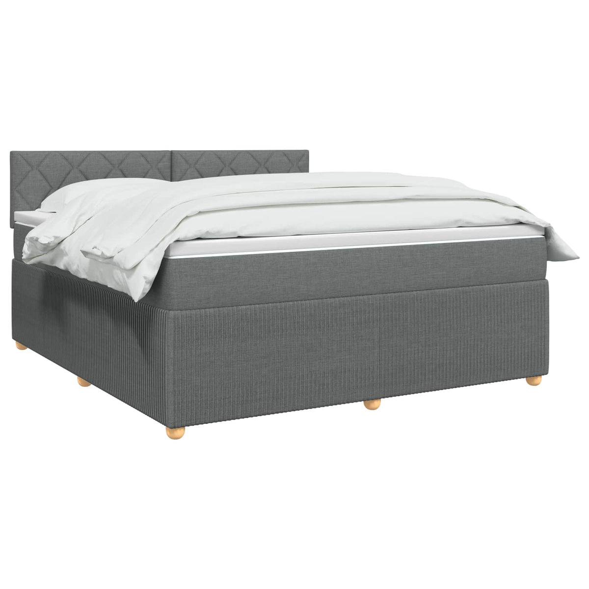 Letto box spring con materasso Grigio Scuro 140 x 200 cm