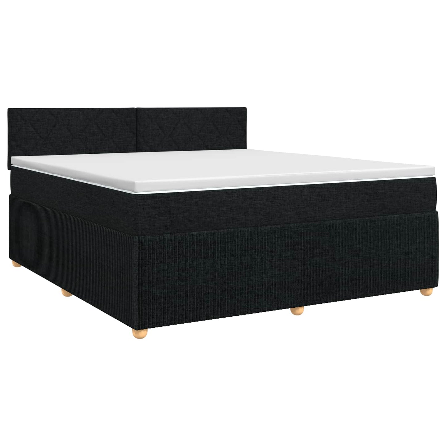 Letto box spring con materasso Nero 140 x 200 cm Tessuto | homemem39