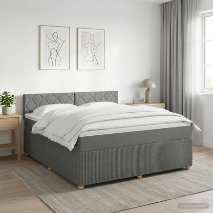 Letto box spring con materasso Grigio Scuro 140 x 190 cm | homemem39