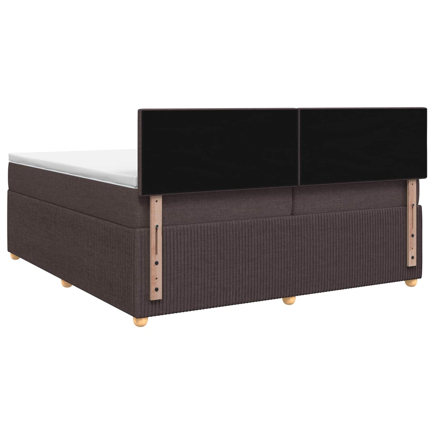 Letto box spring con materasso Marrone Scuro 200 x 200 cm