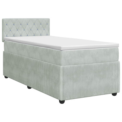 Letto box spring con materasso Grigio Chiaro 90 x 190 cm