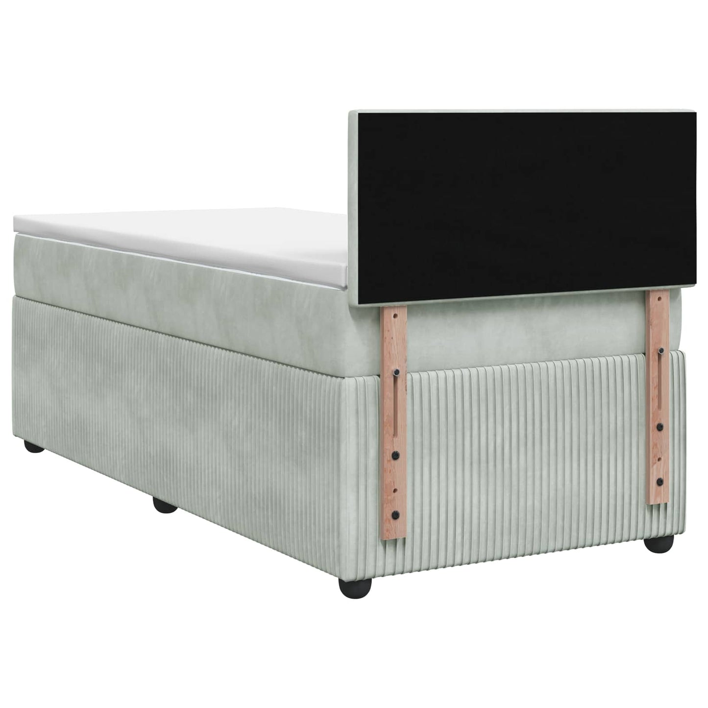 Letto box spring con materasso Grigio Chiaro 90 x 190 cm