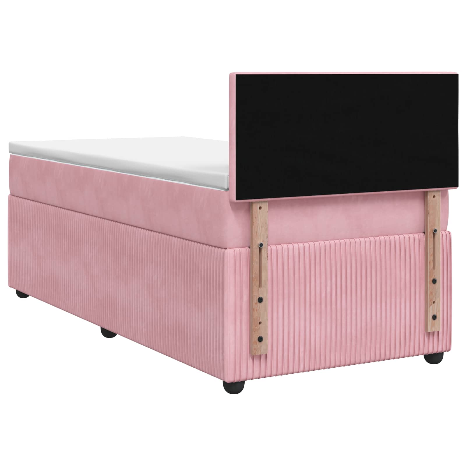 Letto box spring con materasso Rosa 100 x 200 cm Velluto | homemem39