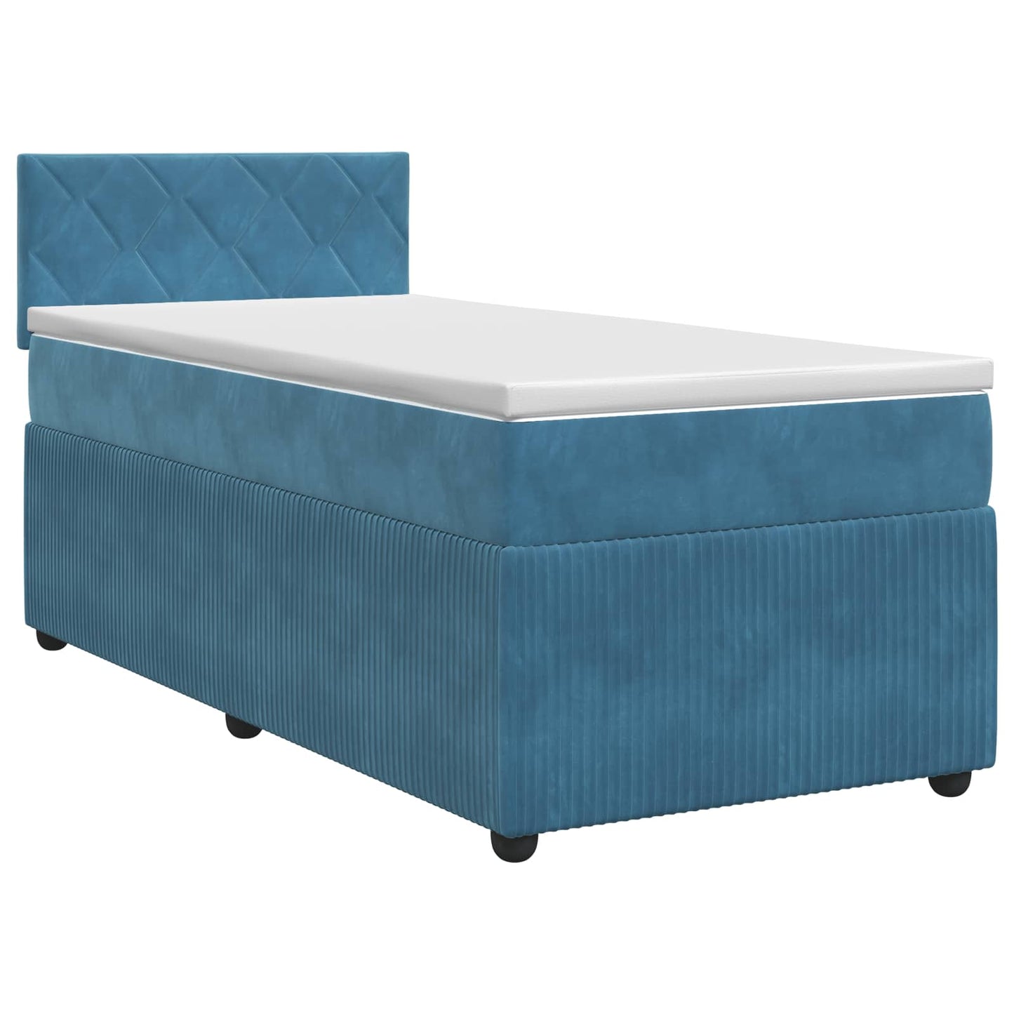 Letto box spring con materasso Blu Scuro 100 x 200 cm Velluto | homemem39
