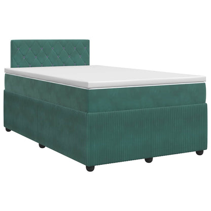 Letto box spring con materasso Verde Scuro 120 x 190 cm Velluto