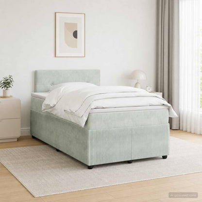 Letto box spring con materasso Grigio Chiaro 120 x 200 cm