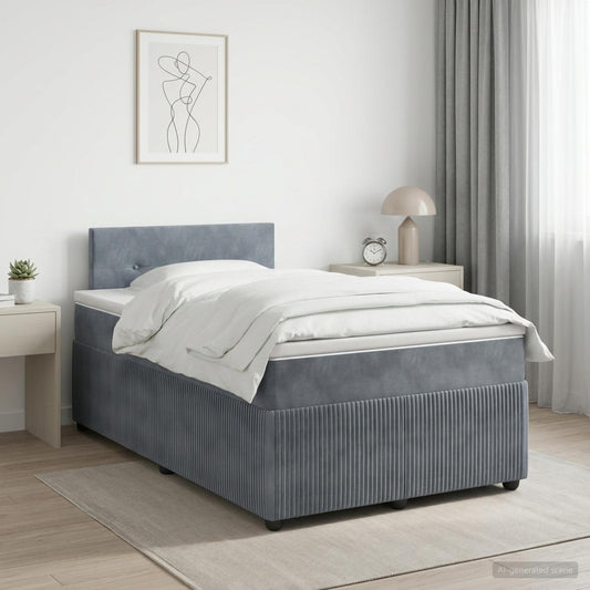 Letto box spring con materasso Grigio Scuro 120 x 200 cm - homemem39