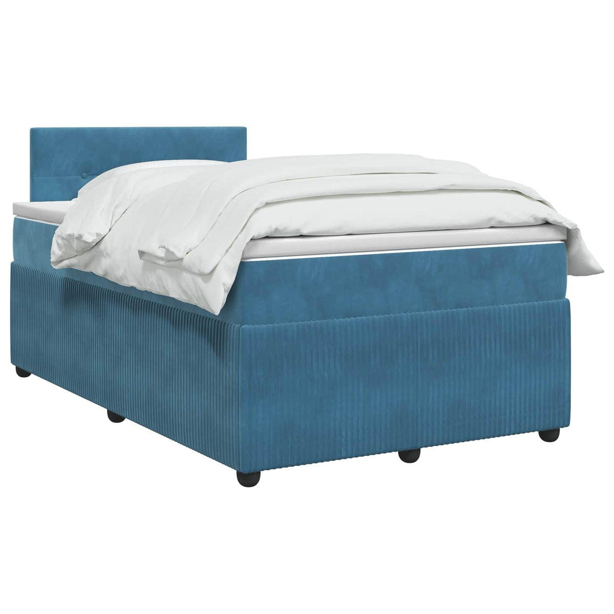 Letto box spring con materasso Blu 120 x 190 cm Velluto | homemem39