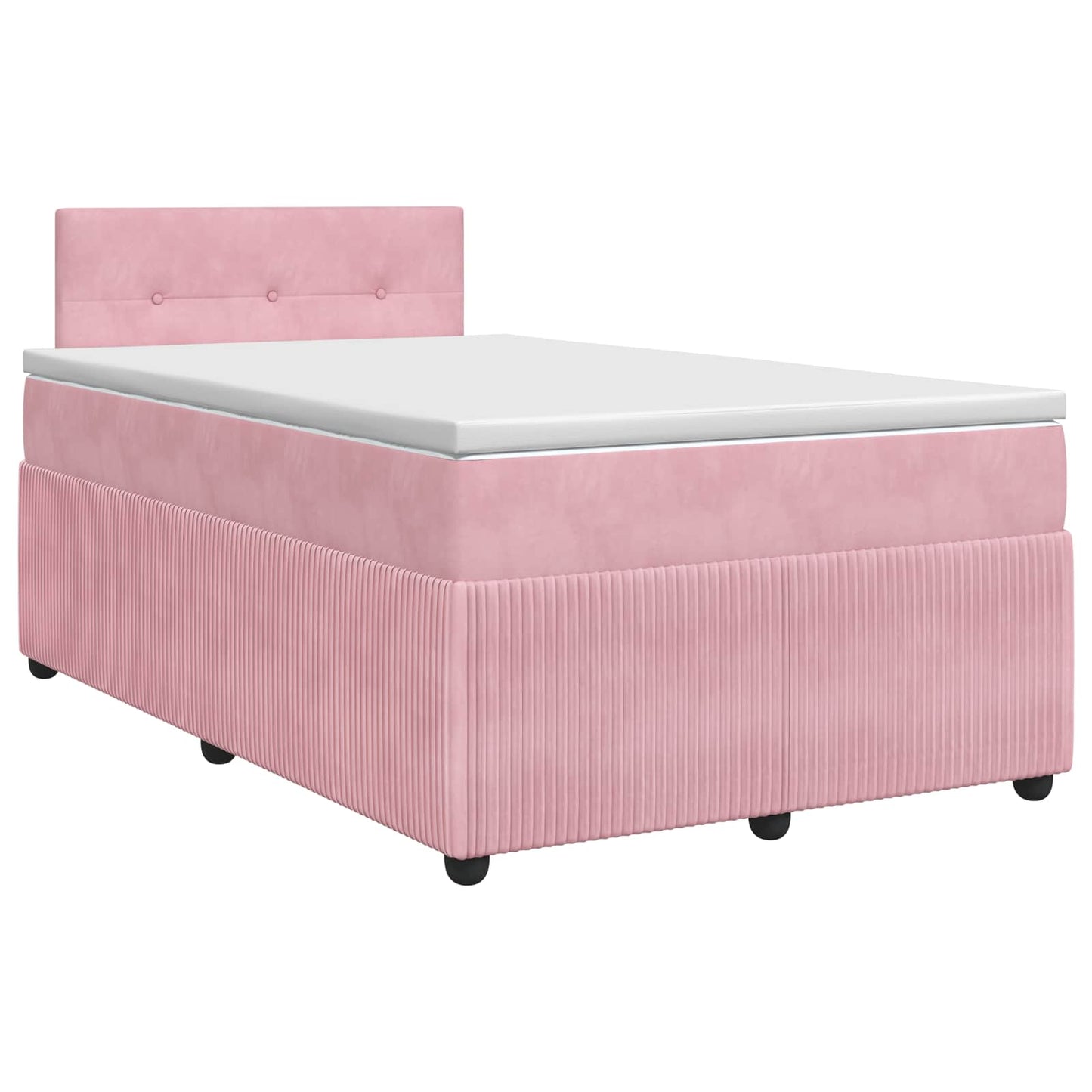 Letto box spring con materasso Rosa 120 x 190 cm Velluto | homemem39