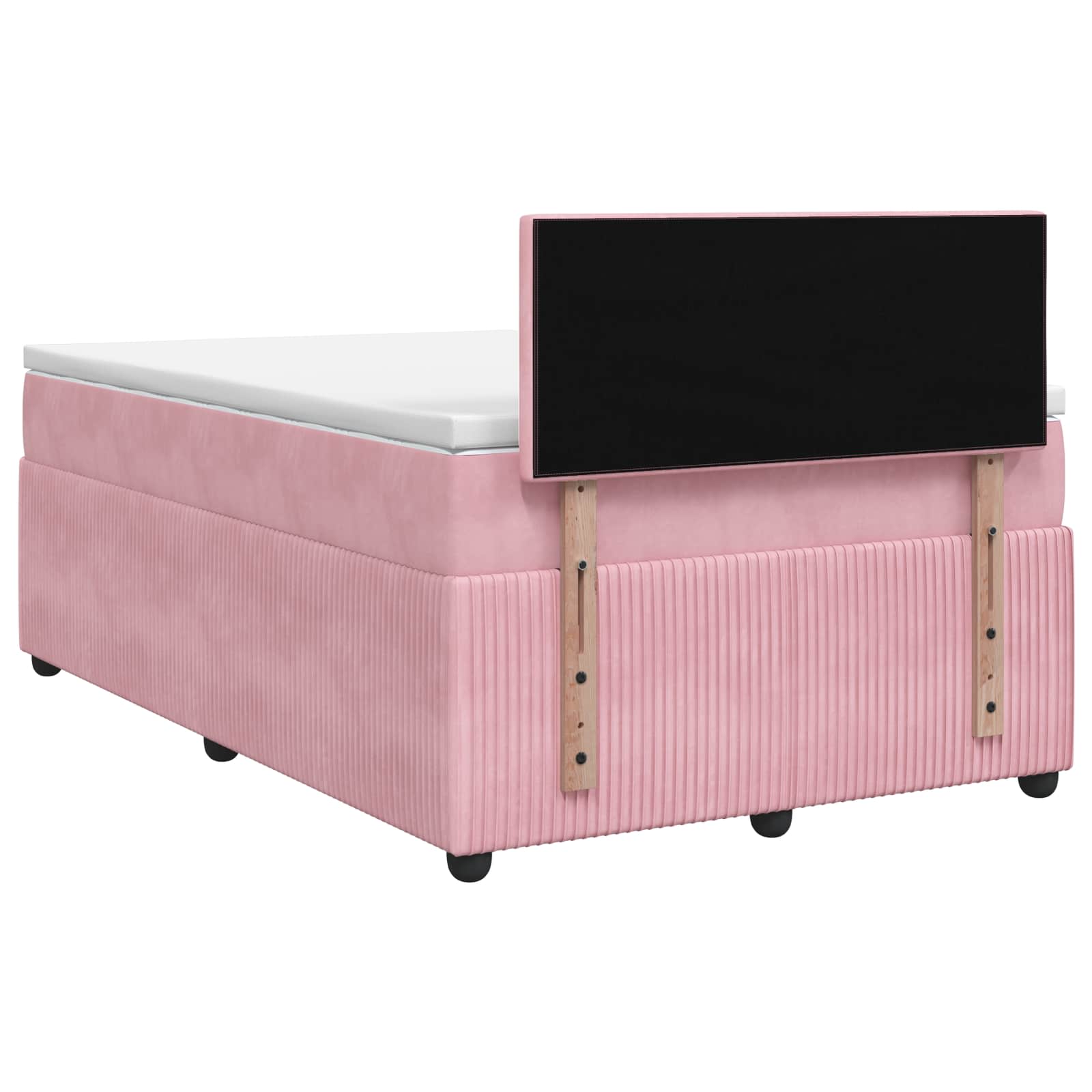 Letto box spring con materasso Rosa 120 x 190 cm Velluto | homemem39