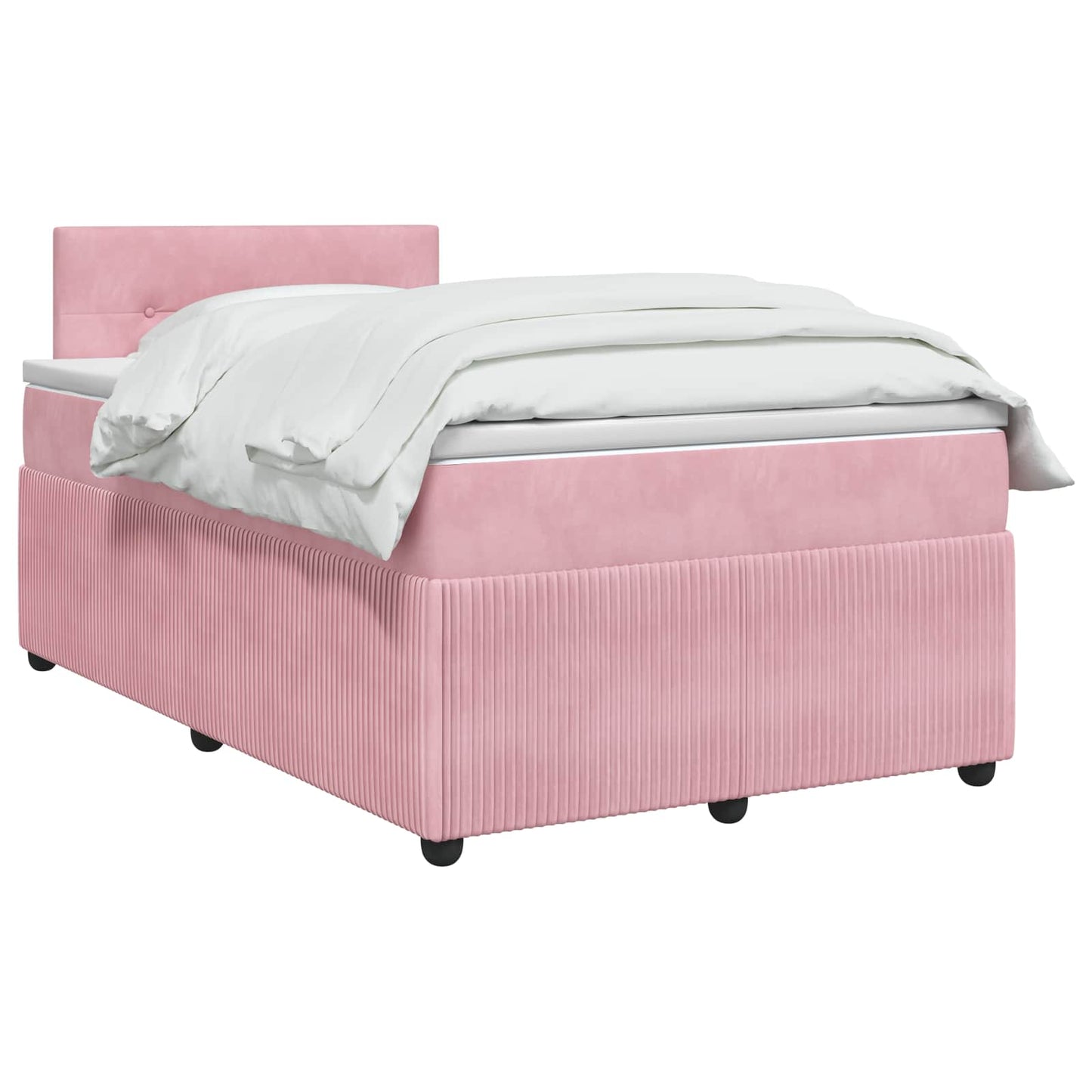 Letto box spring con materasso Rosa 120 x 190 cm Velluto | homemem39