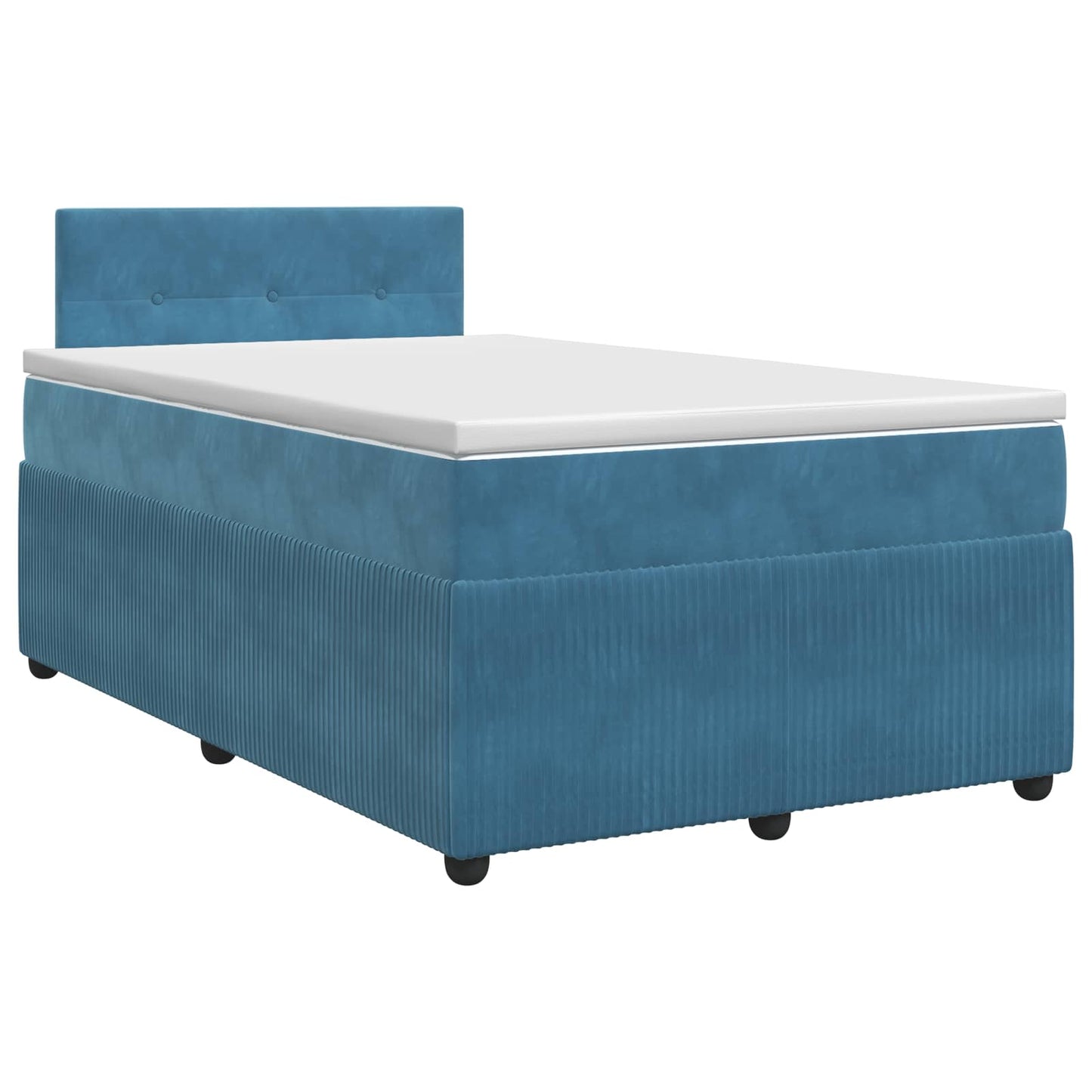 Letto box spring con materasso Blu Scuro 120 x 200 cm Velluto