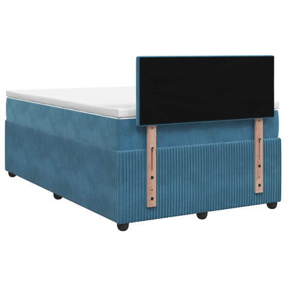 Letto box spring con materasso Blu Scuro 120 x 200 cm Velluto | homemem39