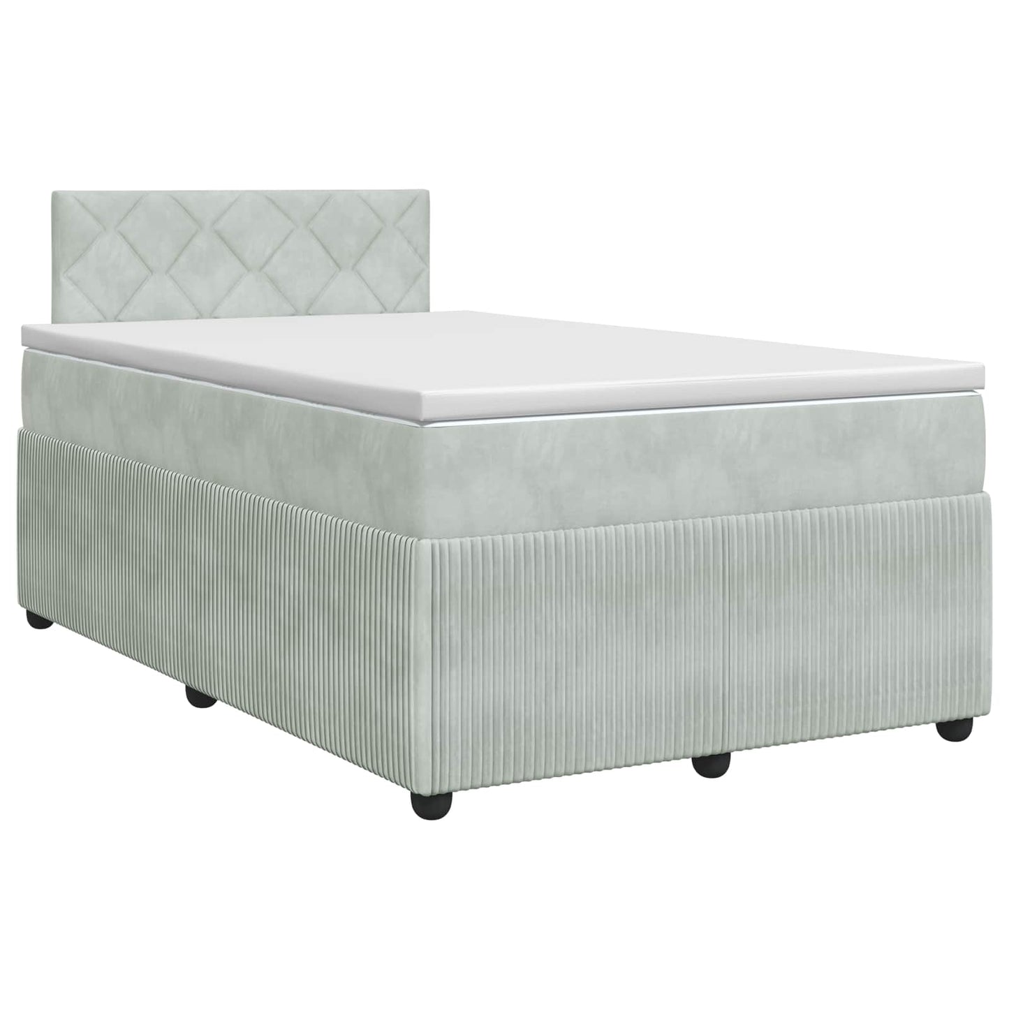 Letto box spring con materasso Grigio Chiaro 120 x 200 cm