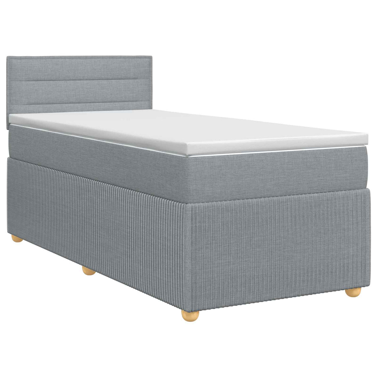 Letto box spring con materasso Grigio Chiaro 90 x 190 cm