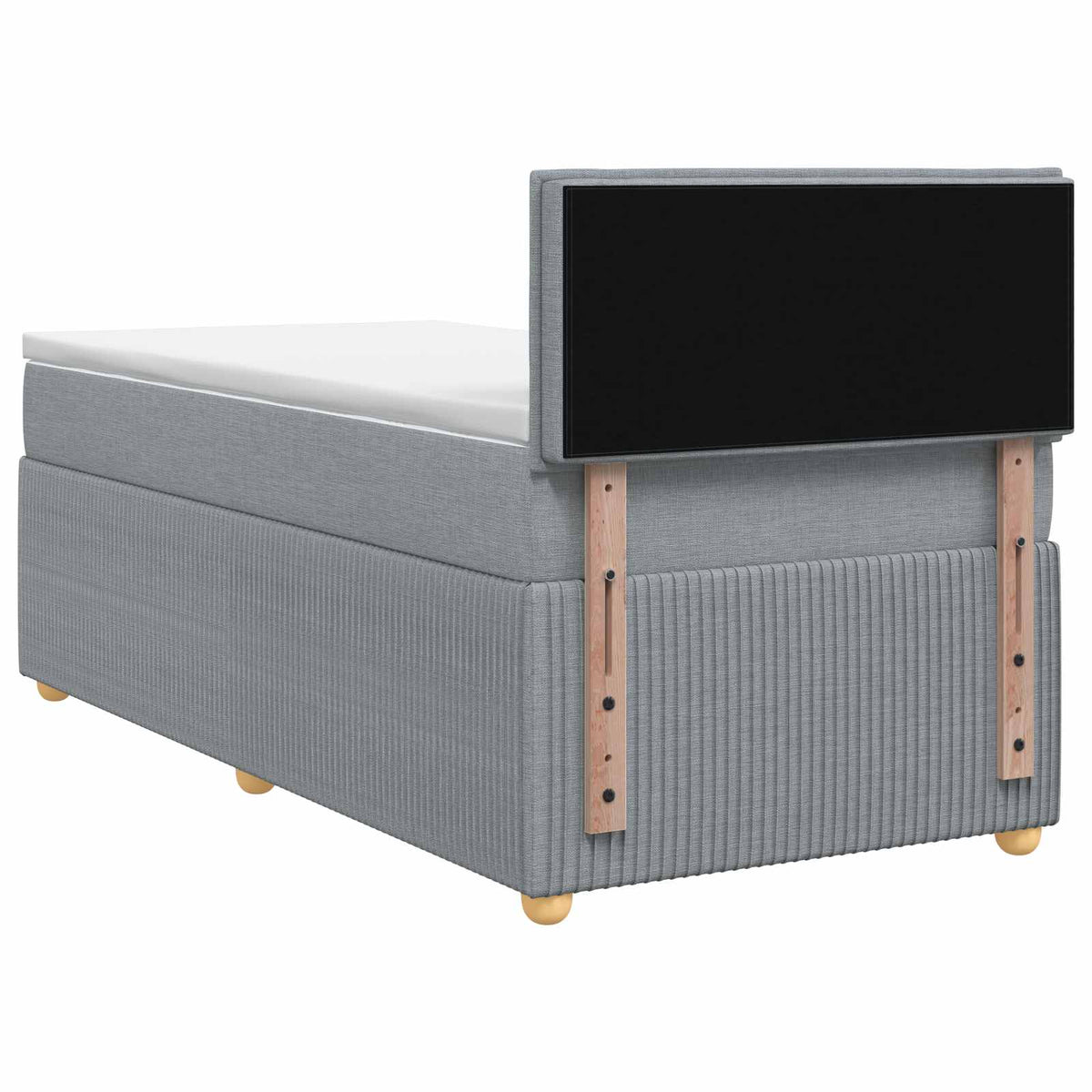 Letto box spring con materasso Grigio Chiaro 90 x 190 cm