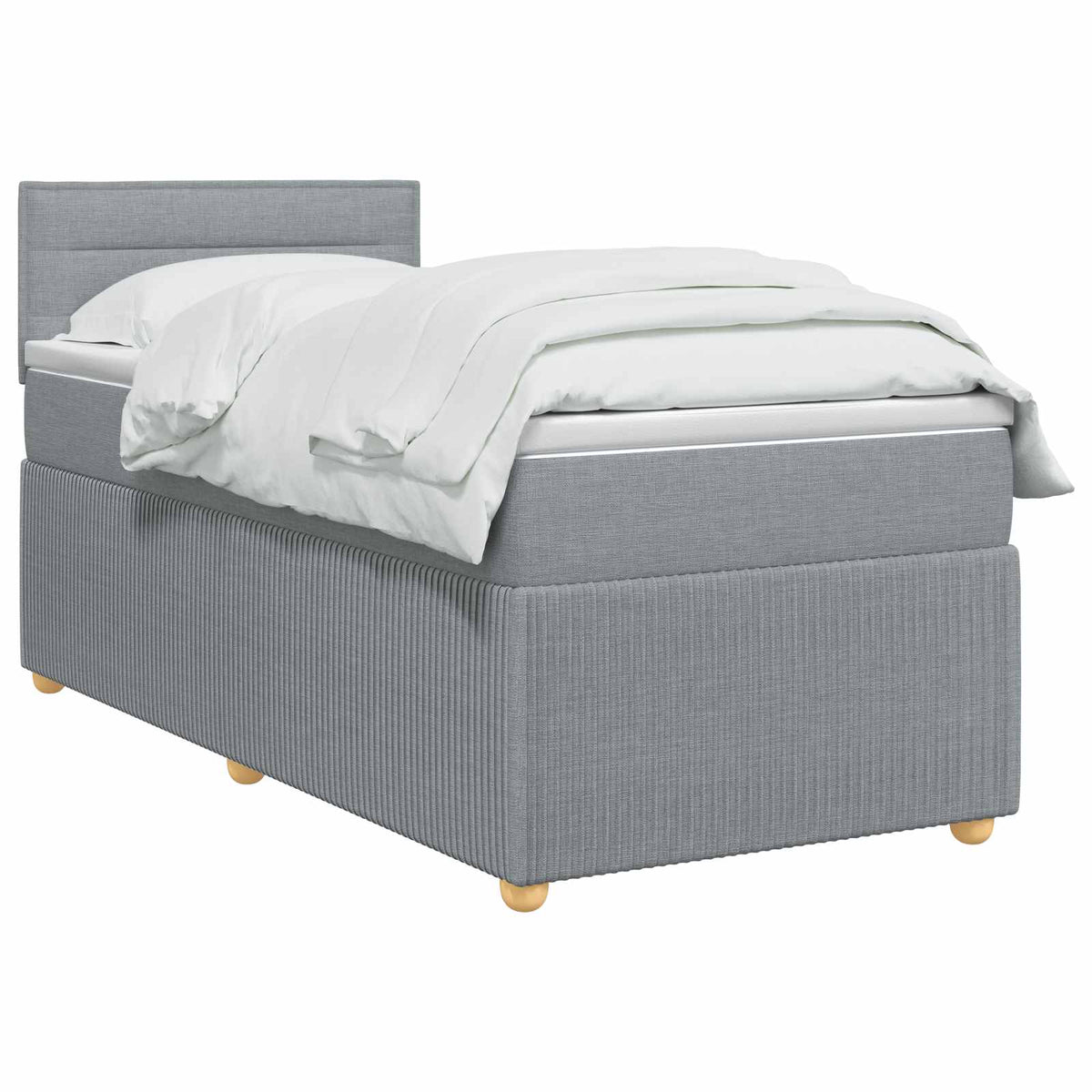 Letto box spring con materasso Grigio Chiaro 90 x 190 cm