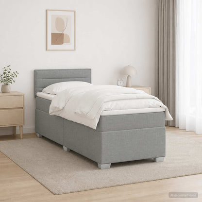 Letto con Box Spring, Materasso e LED Grigio Chiaro 90 x 200 cm | homemem39