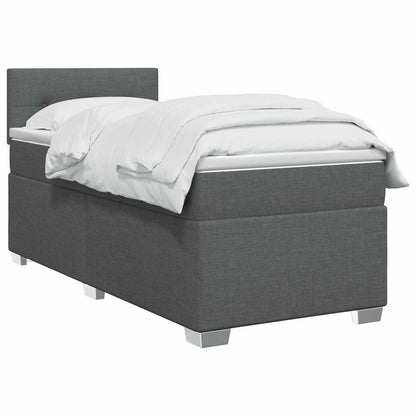 Letto con Box Spring, Materasso e LED Grigio Scuro 80 x 200 cm