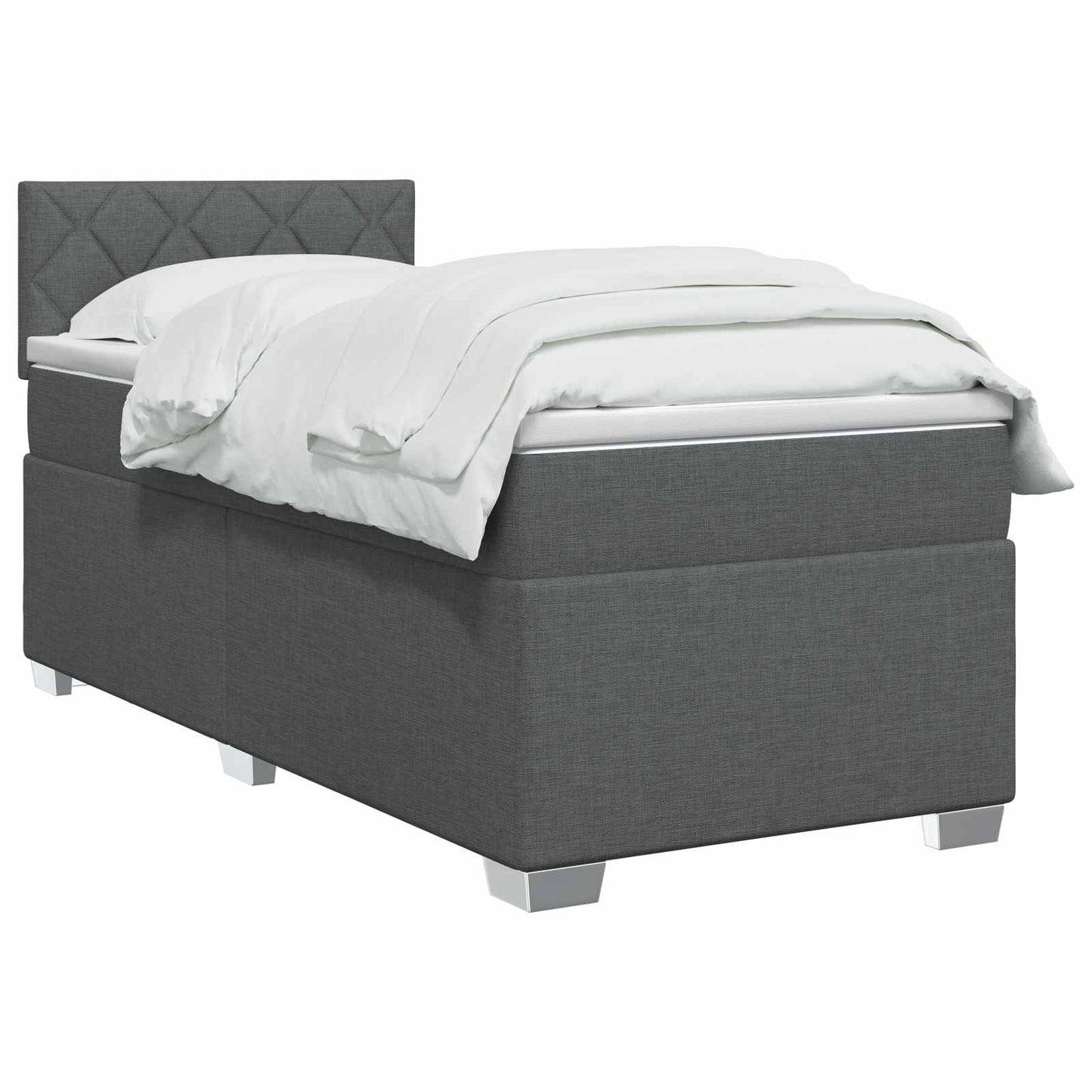 Letto con Box Spring, Materasso e LED Grigio Scuro 80 x 200 cm