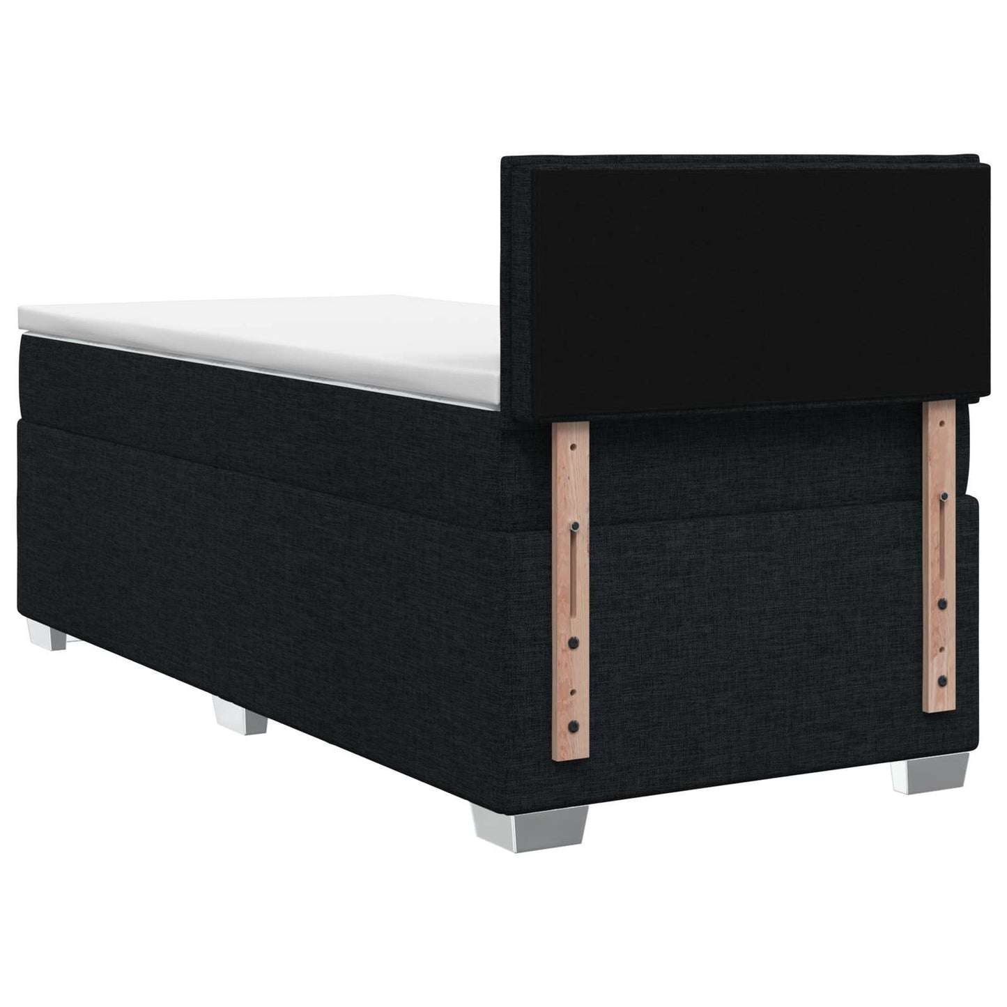 Letto con Box Spring, Materasso e LED Nero 80 x 200 cm Tessuto