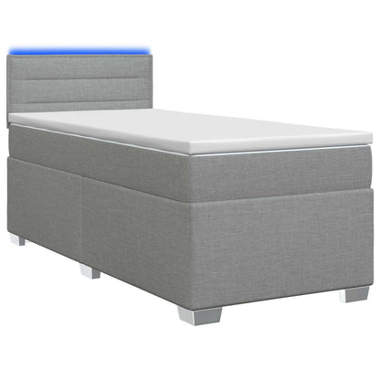 Letto con Box Spring, Materasso e LED Grigio Chiaro 90 x 190 cm | homemem39