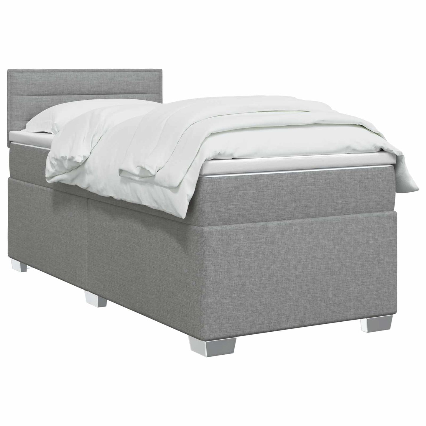 Letto con Box Spring, Materasso e LED Grigio Chiaro 90 x 190 cm | homemem39